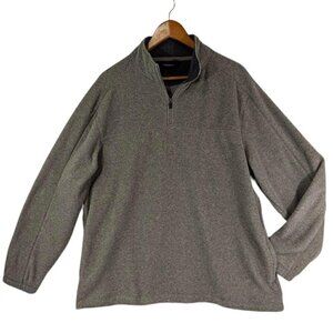 Croft & Barrow Quarter Zip Pullover Sweater Mens Large Brown Gray Long Sleeve‎